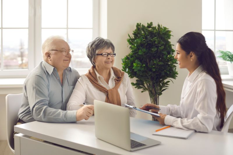 Professional advising elderly clients